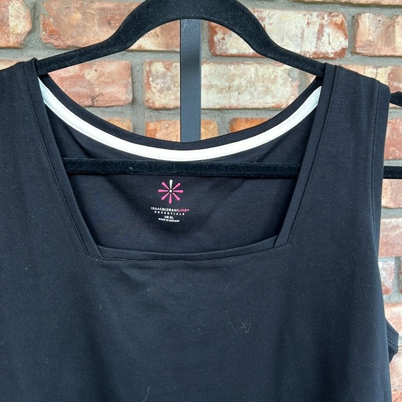 Isaac Mizrahi Live Essentials Pima Cotton Square neck Tank. Pitch black xl - Picture 4 of 6